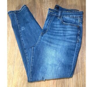 Judy Blue Relaxed Fit Distressed High Rise Jeans Medium Wash Blue Size 32